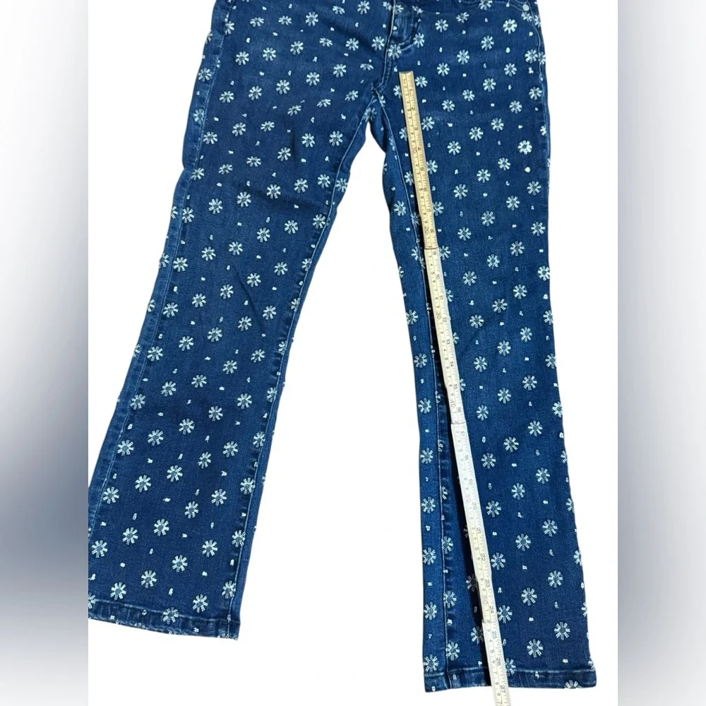 Pilcro Embroidered High-Rise Cropped Starbursts Pattern‎ Bootcut Jeans Sz 26